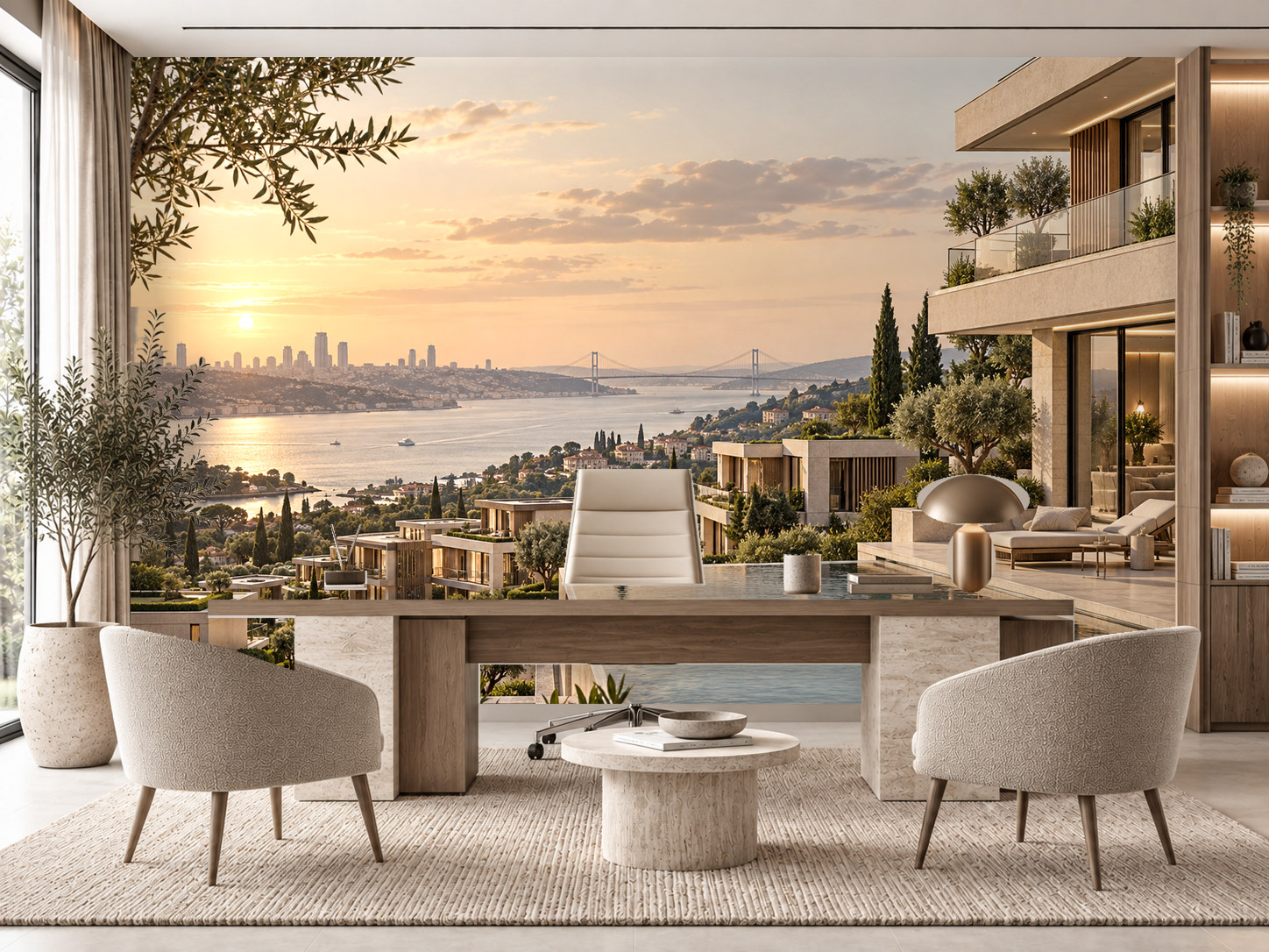 Luxury Residence View — Emlak ofisi Duvar Kağıdı (TS-RE-005) – görsel 1