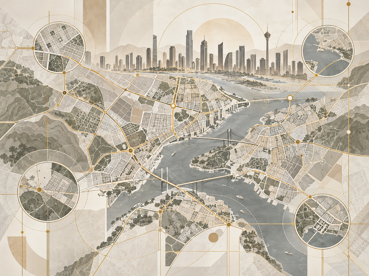 Investment City Map — Emlak ofisi Duvar Kağıdı (TS-RE-007) – görsel 2