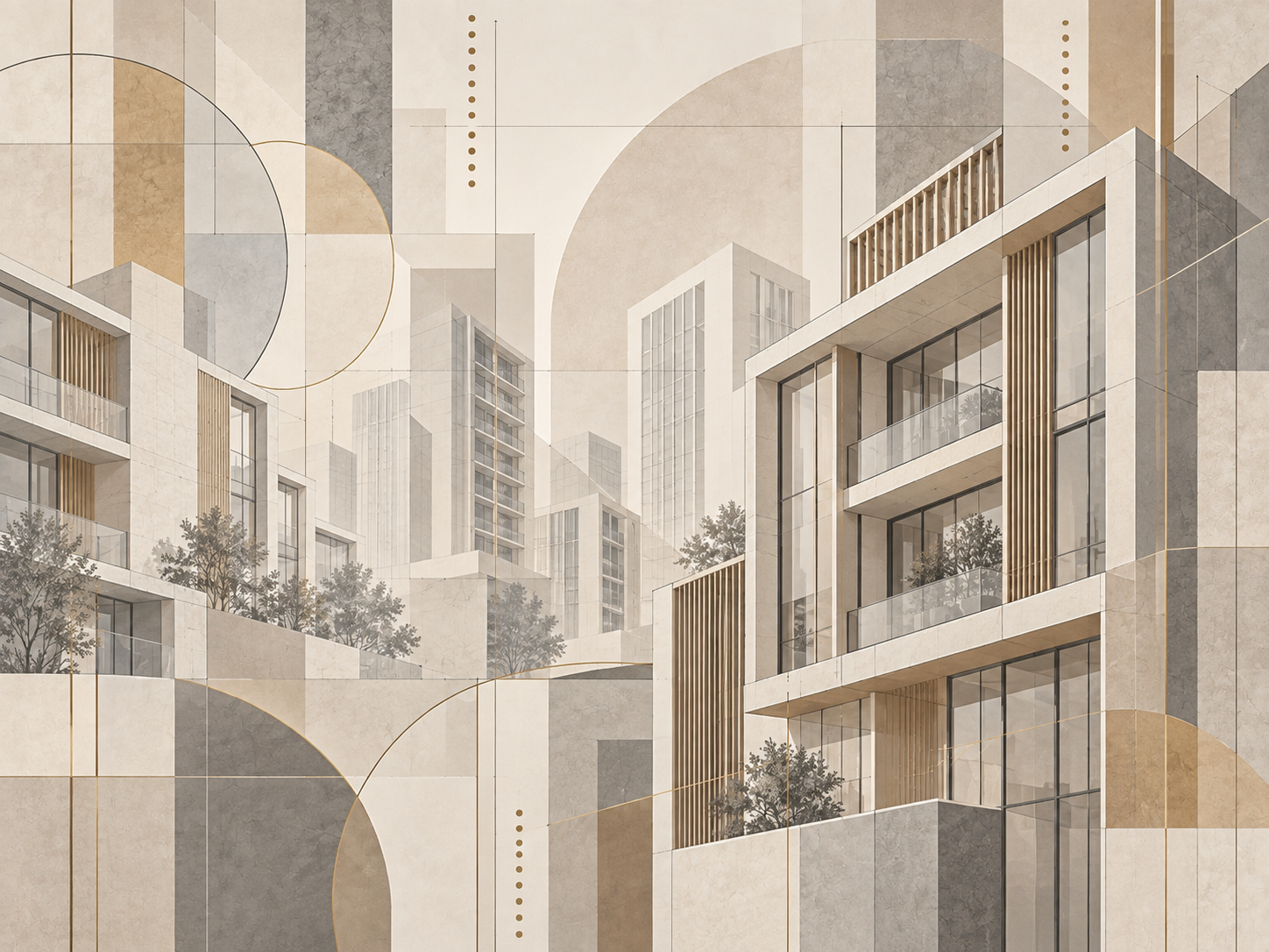 Contemporary Building Facade — Emlak ofisi Duvar Kağıdı (TS-RE-008) – görsel 2