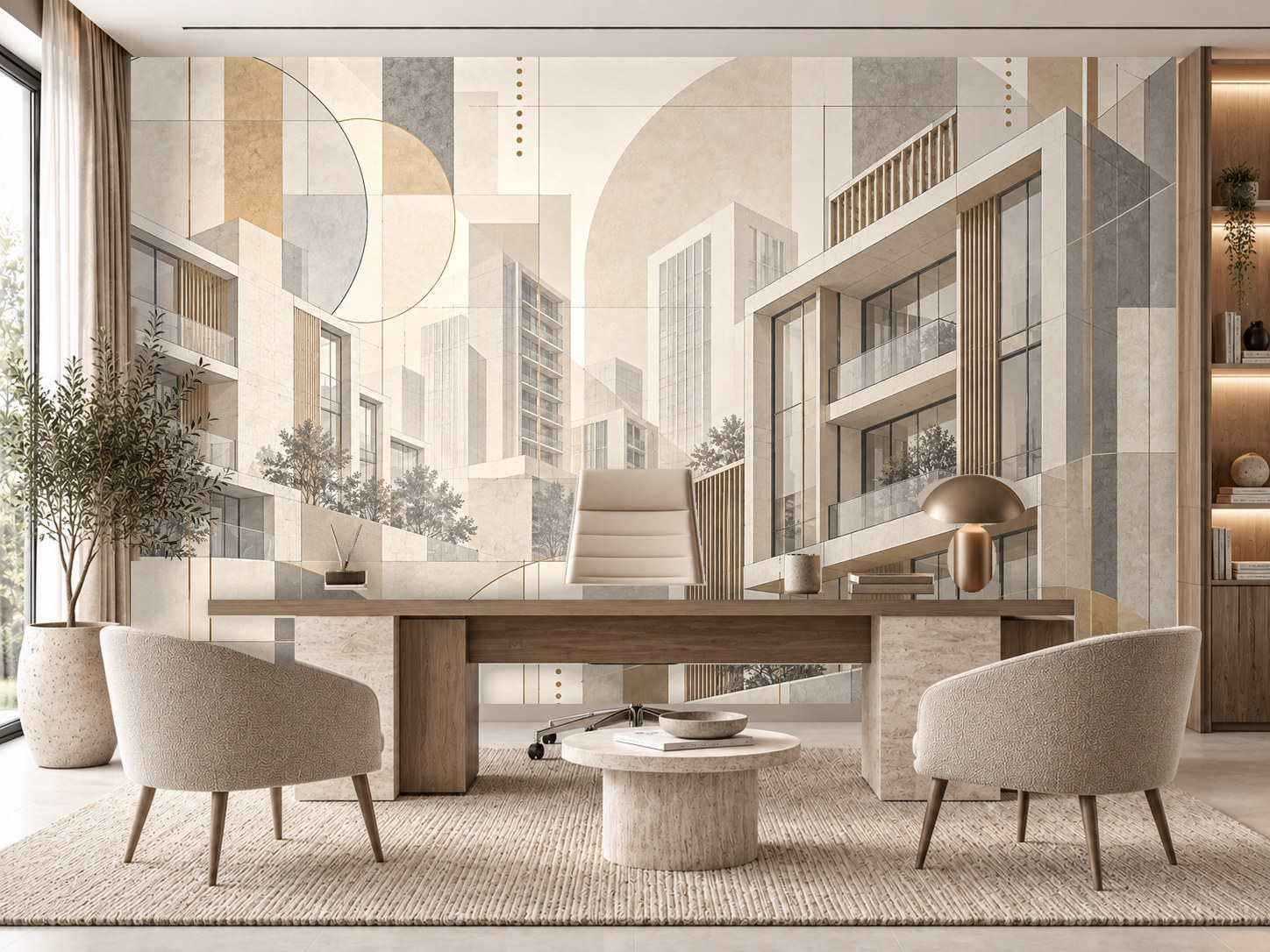 Contemporary Building Facade — Emlak ofisi Duvar Kağıdı (TS-RE-008) – görsel 1