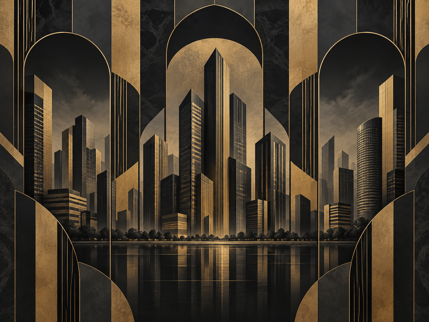 Black Gold Architecture — Emlak ofisi Duvar Kağıdı (TS-RE-009) – görsel 2