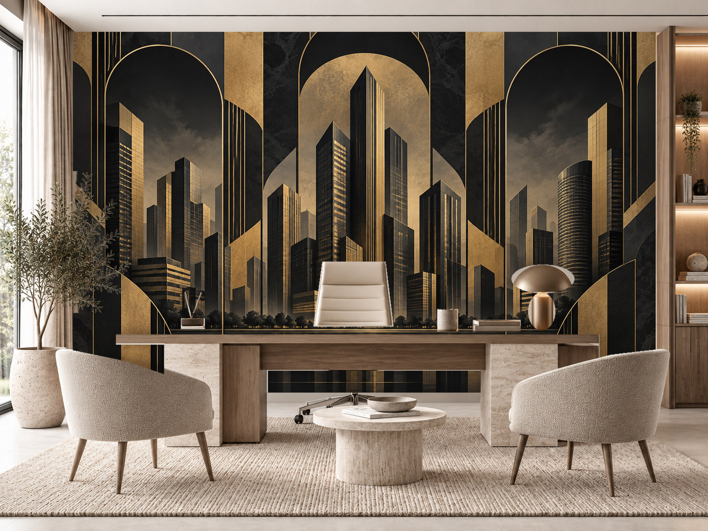 Black Gold Architecture — Emlak ofisi Duvar Kağıdı (TS-RE-009) – görsel 1