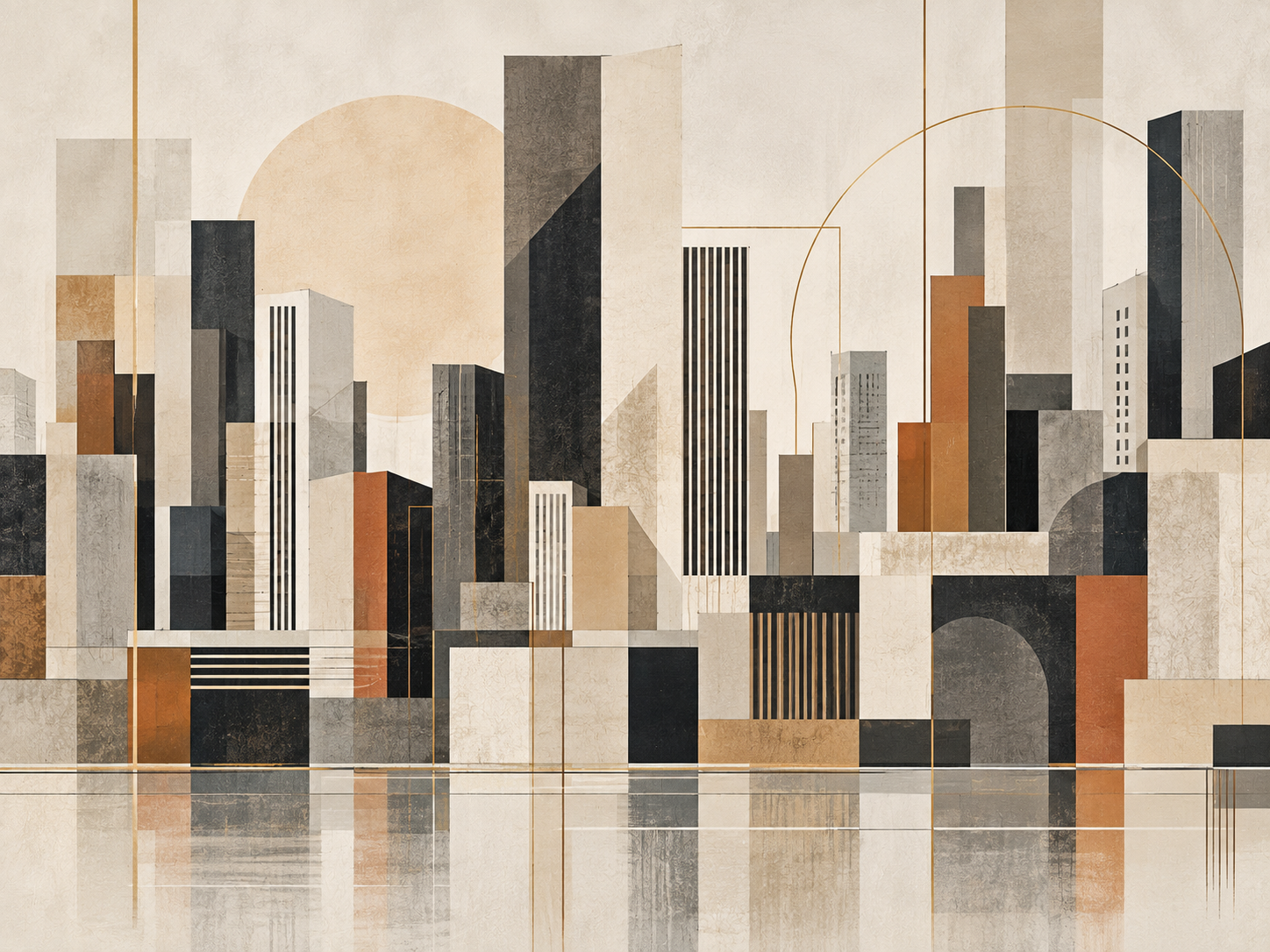 City Blocks Abstract — Emlak ofisi Duvar Kağıdı (TS-RE-013) – görsel 2