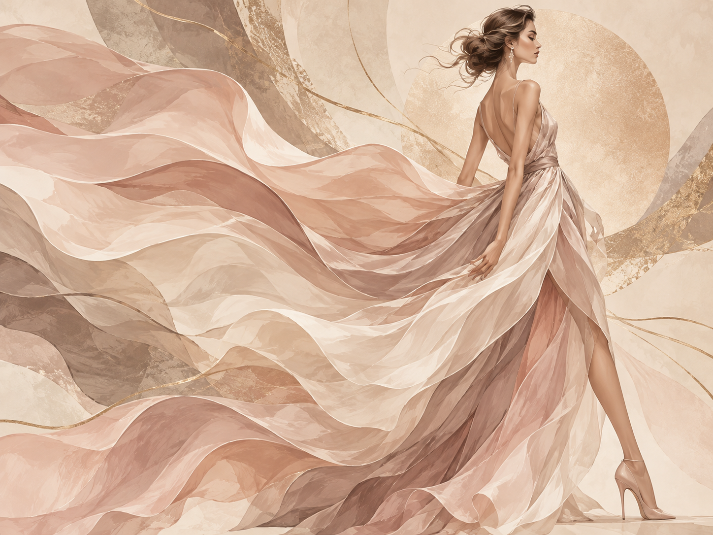 Soft Runway Motion — Kadın butik Duvar Kağıdı (TS-WF-003) – görsel 2