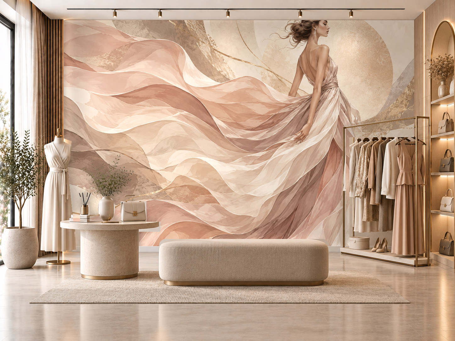 Soft Runway Motion — Kadın butik Duvar Kağıdı (TS-WF-003) – görsel 1