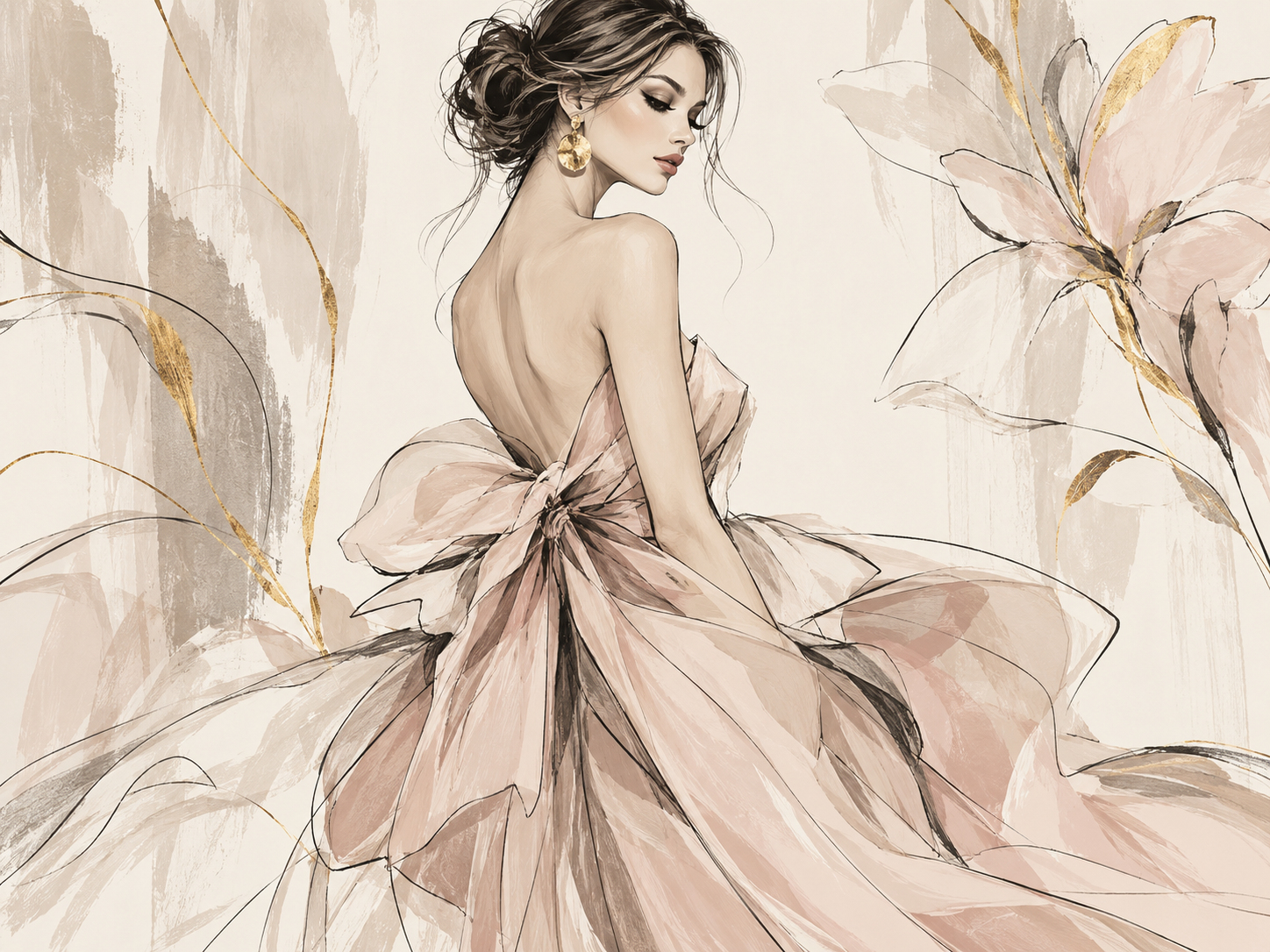 Fashion Sketch Woman — Kadın butik Duvar Kağıdı (TS-WF-005) – görsel 2