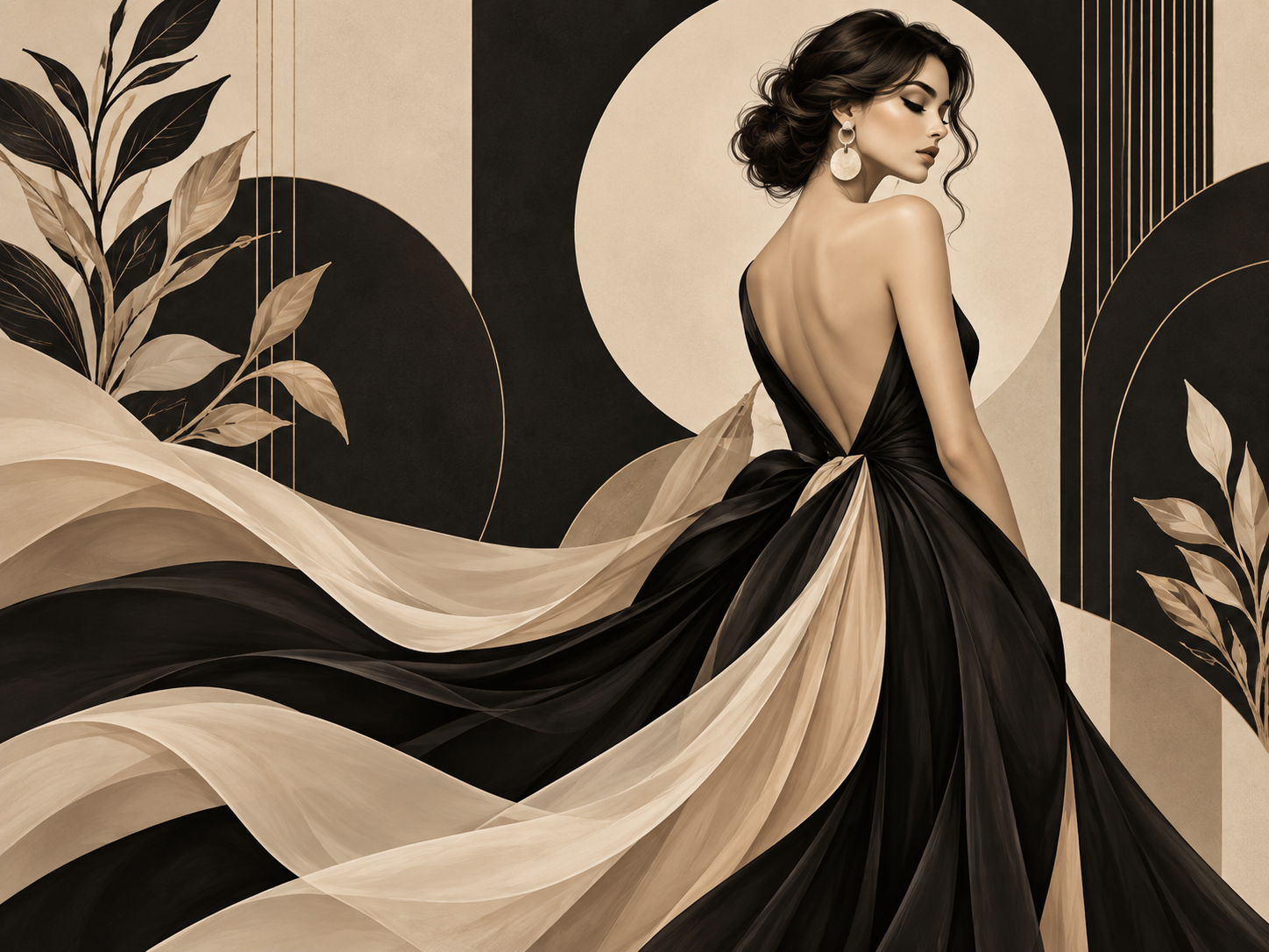 Black Beige Couture — Kadın butik Duvar Kağıdı (TS-WF-007) – görsel 2