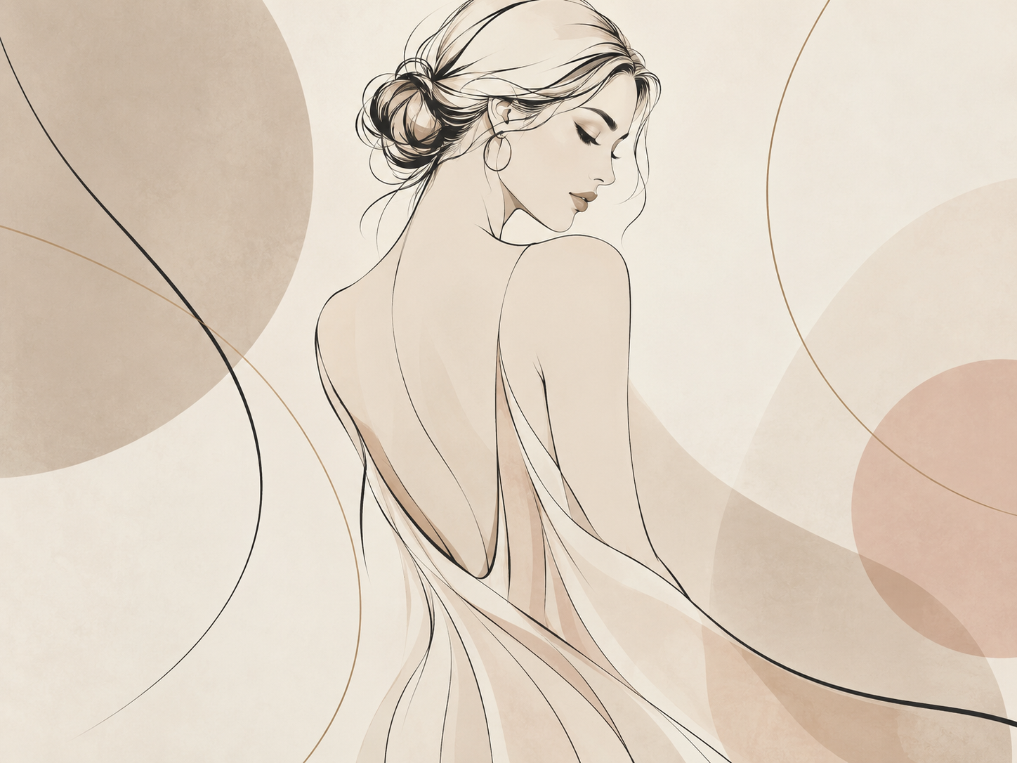 Minimal Female Line Art — Kadın butik Duvar Kağıdı (TS-WF-010) – görsel 2
