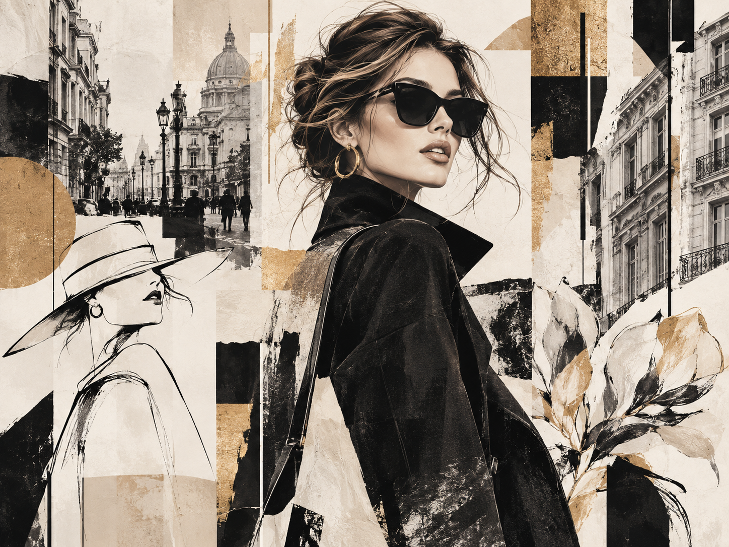 Urban Fashion Collage — Kadın butik Duvar Kağıdı (TS-WF-011) – görsel 2