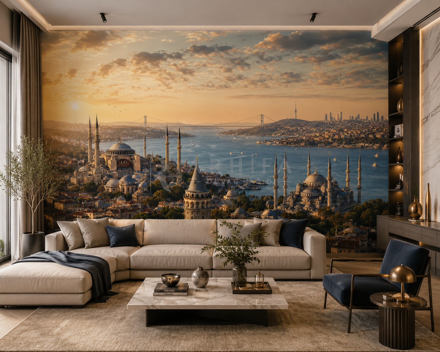 Şehir & Manzara — İstanbul - Boğaz Panoraması Duvar Kağıdı (CT-001)