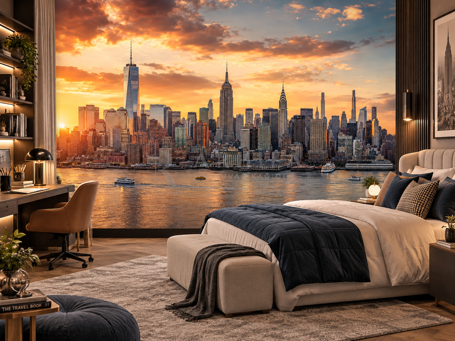 New York — Manhattan Skyline - Dokulu Duvar Kağıdı (CT-005) – görsel 2