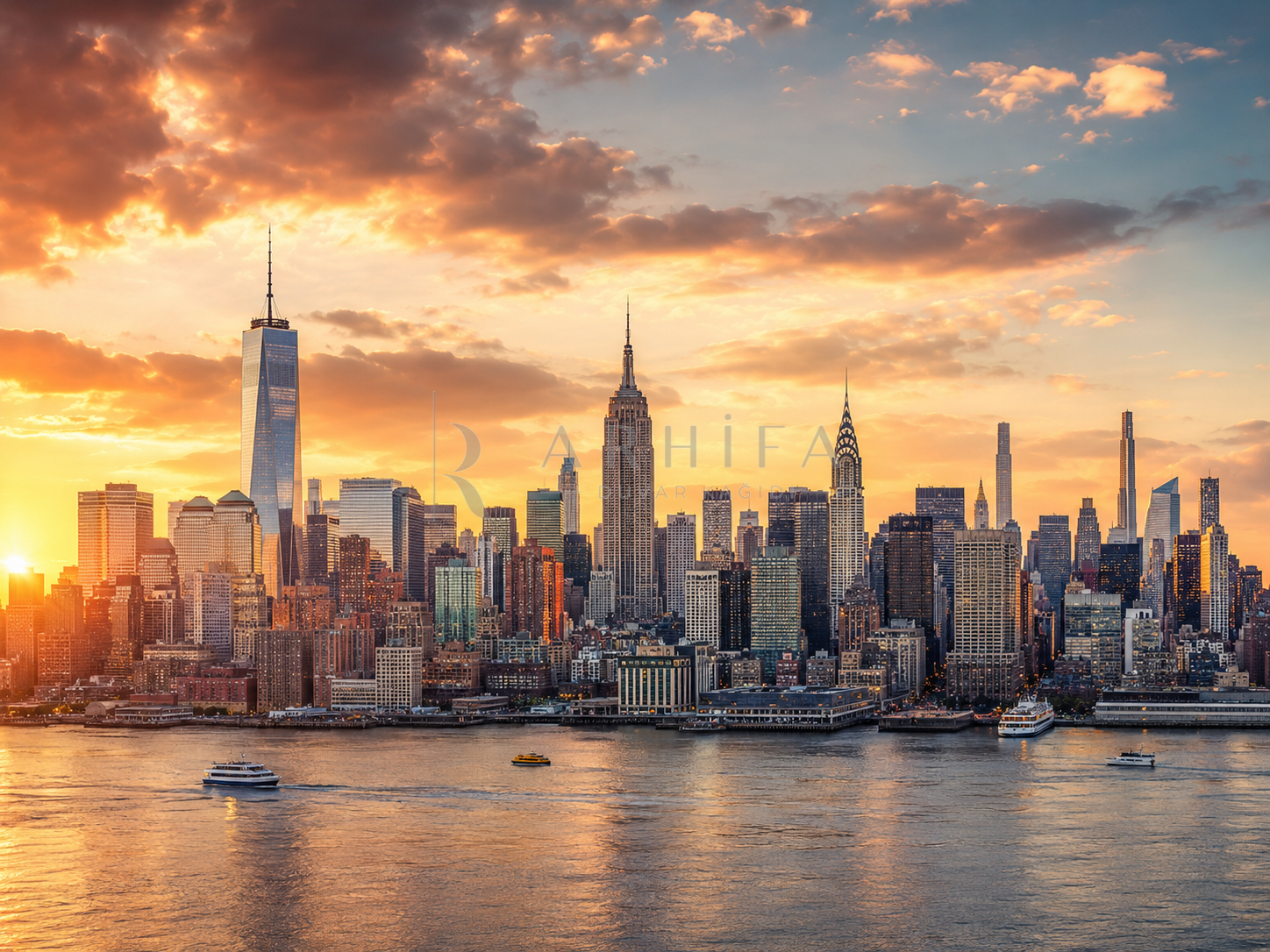 New York — Manhattan Skyline - Dokulu Duvar Kağıdı (CT-005) – görsel 4