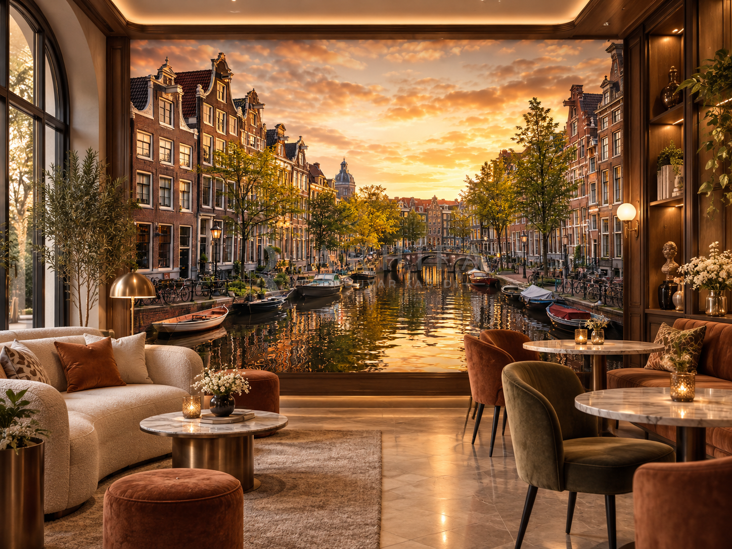 Amsterdam — Canal Houses - Dokulu Duvar Kağıdı (CT-007) – görsel 2