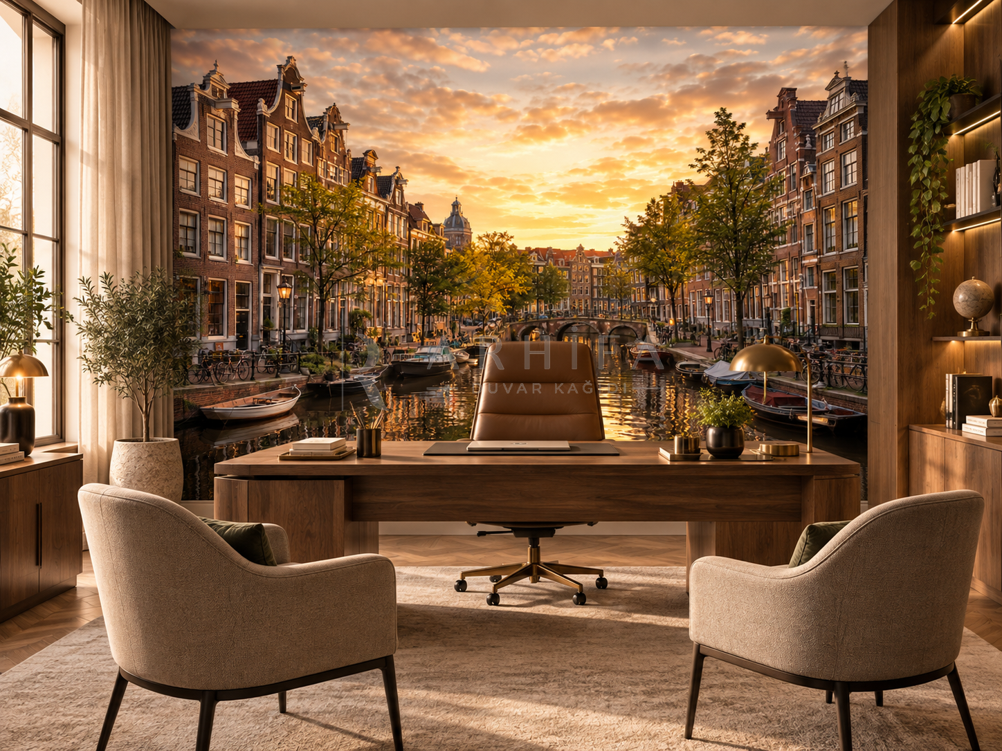 Amsterdam — Canal Houses - Dokulu Duvar Kağıdı (CT-007) – görsel 3