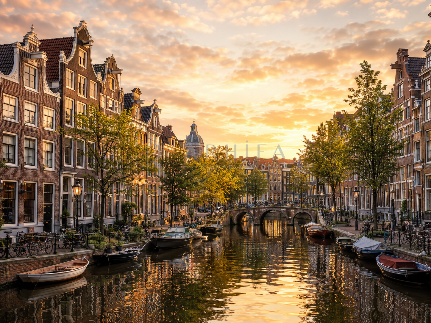 Amsterdam — Canal Houses - Dokulu Duvar Kağıdı (CT-007) – görsel 4