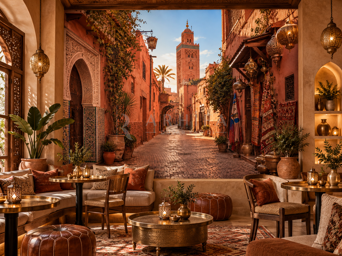 Marrakech — Moroccan Streets - Dokulu Duvar Kağıdı (CT-014) – görsel 3