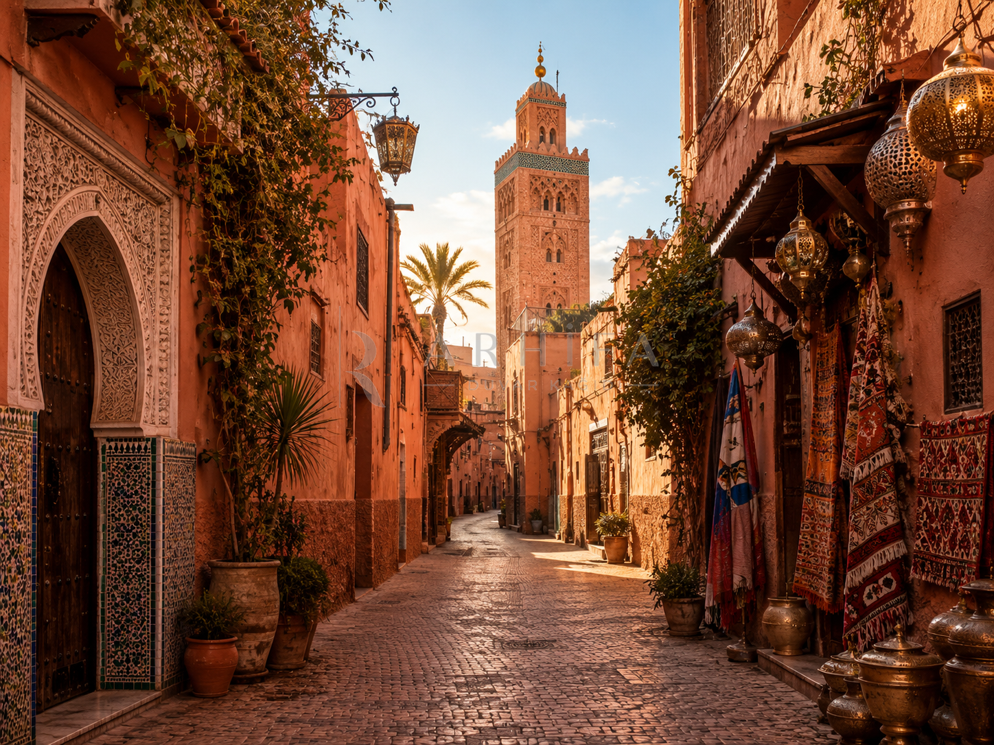 Marrakech — Moroccan Streets - Dokulu Duvar Kağıdı (CT-014) – görsel 4