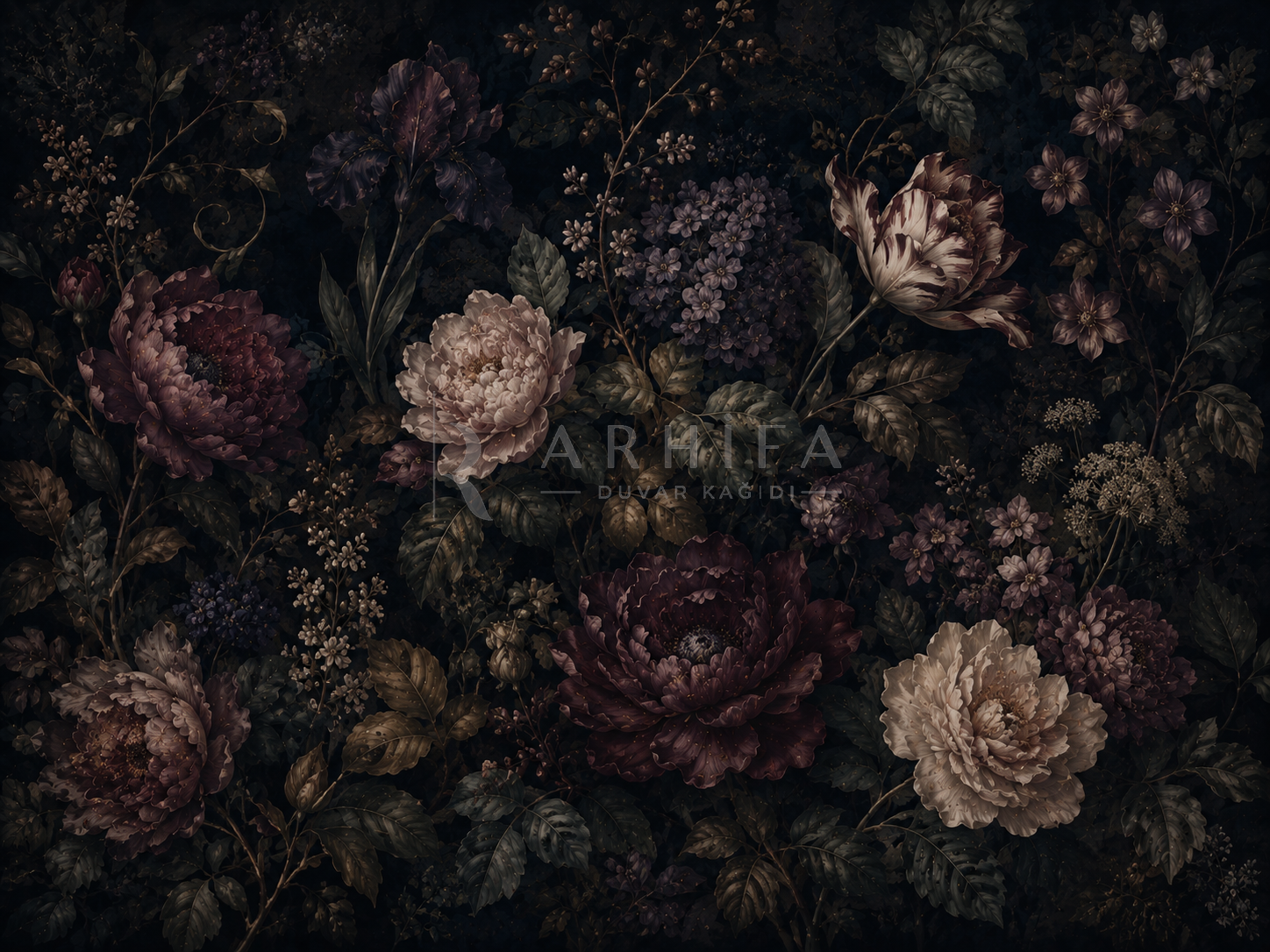 — Antique Floral Night Duvar Kağıdı (DKB-012) – görsel 2