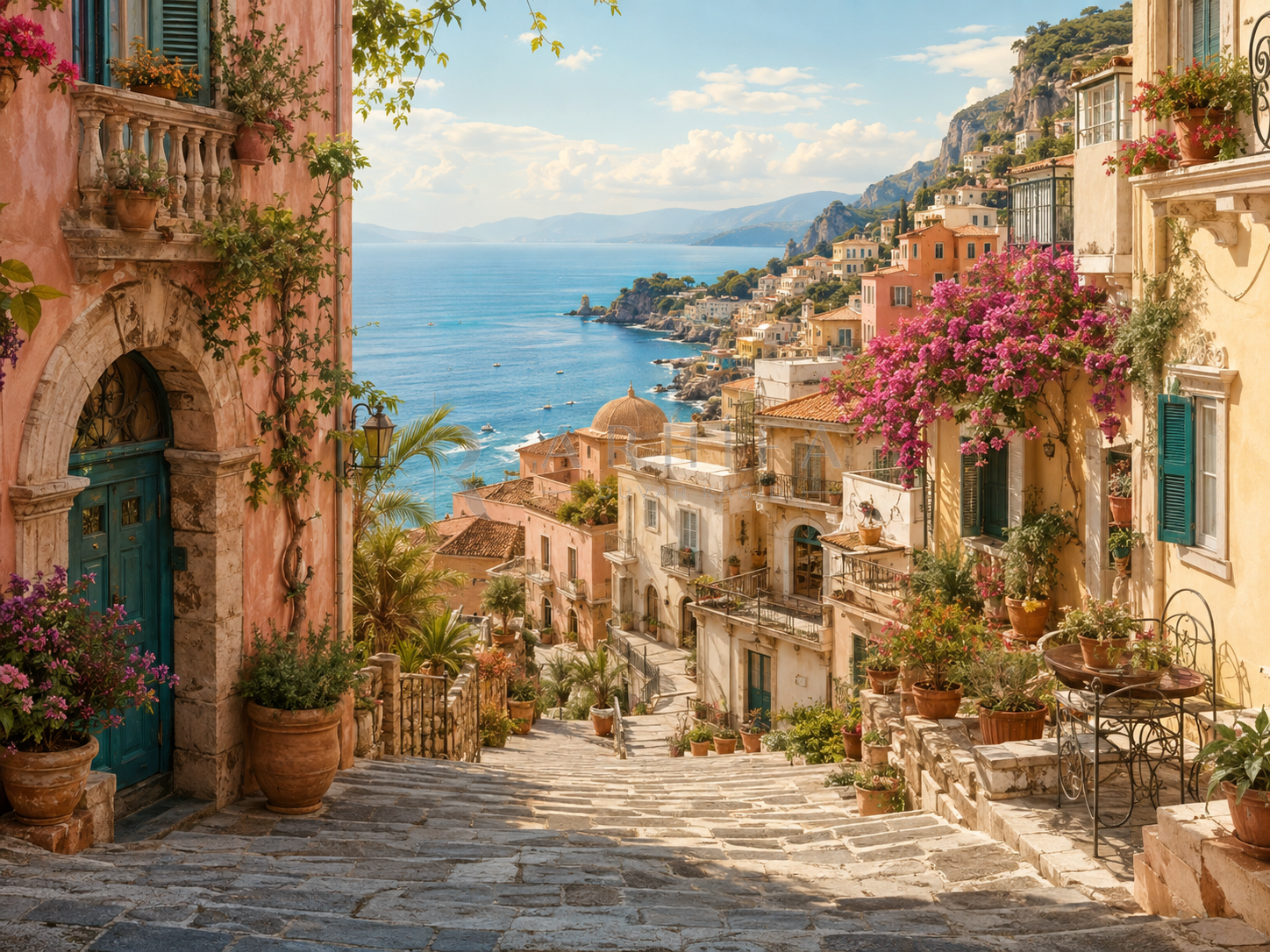 — Mediterranean Town Duvar Kağıdı (DM-009) – görsel 2