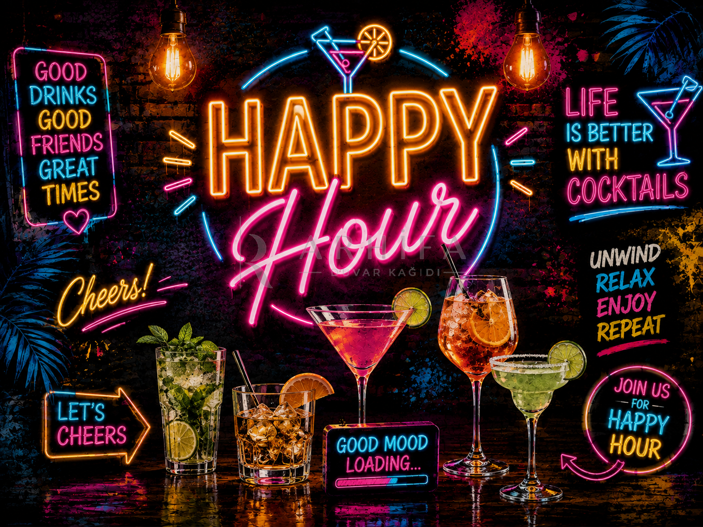 — Happy Hour Duvar Kağıdı (EN-011) – görsel 2