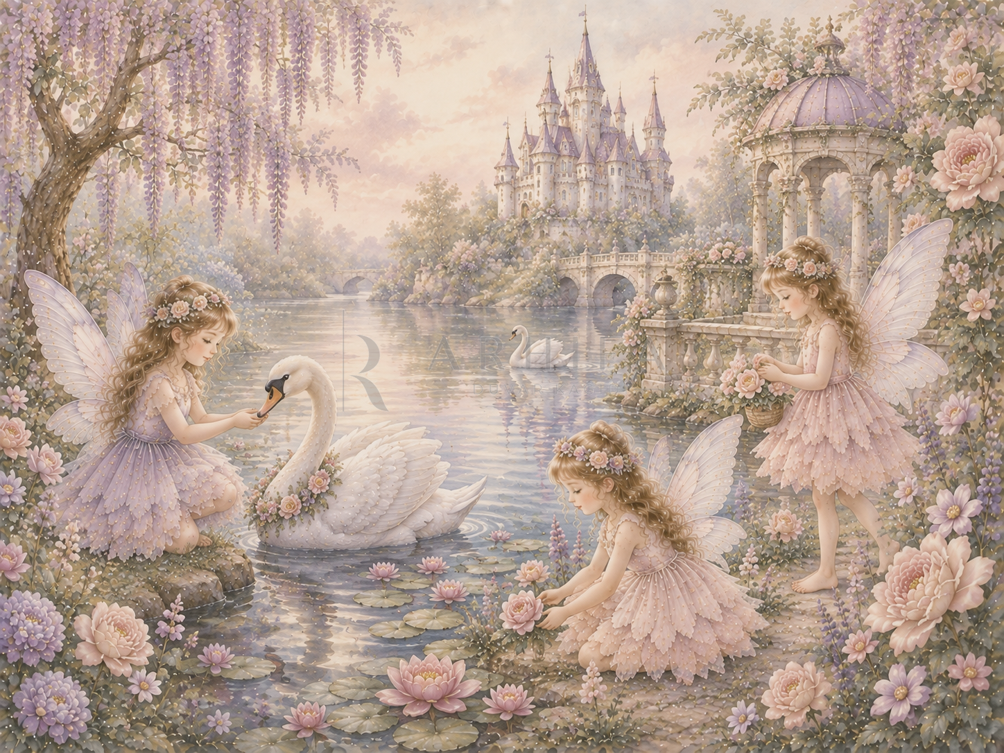 — Fairy Swan Lake Duvar Kağıdı (F-012) – görsel 2