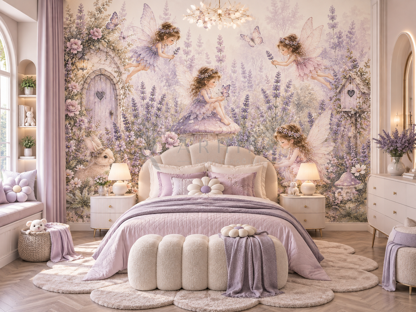 Lavender Fairy Garden - Botanik Duvar Kağıdı (FF-008) – görsel 2