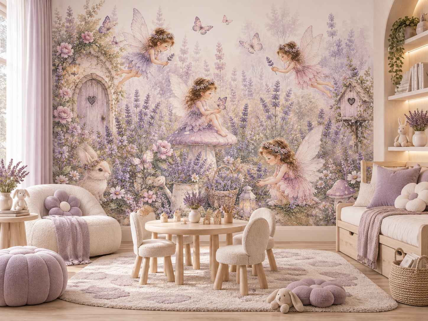 Lavender Fairy Garden - Botanik Duvar Kağıdı (FF-008) – görsel 3