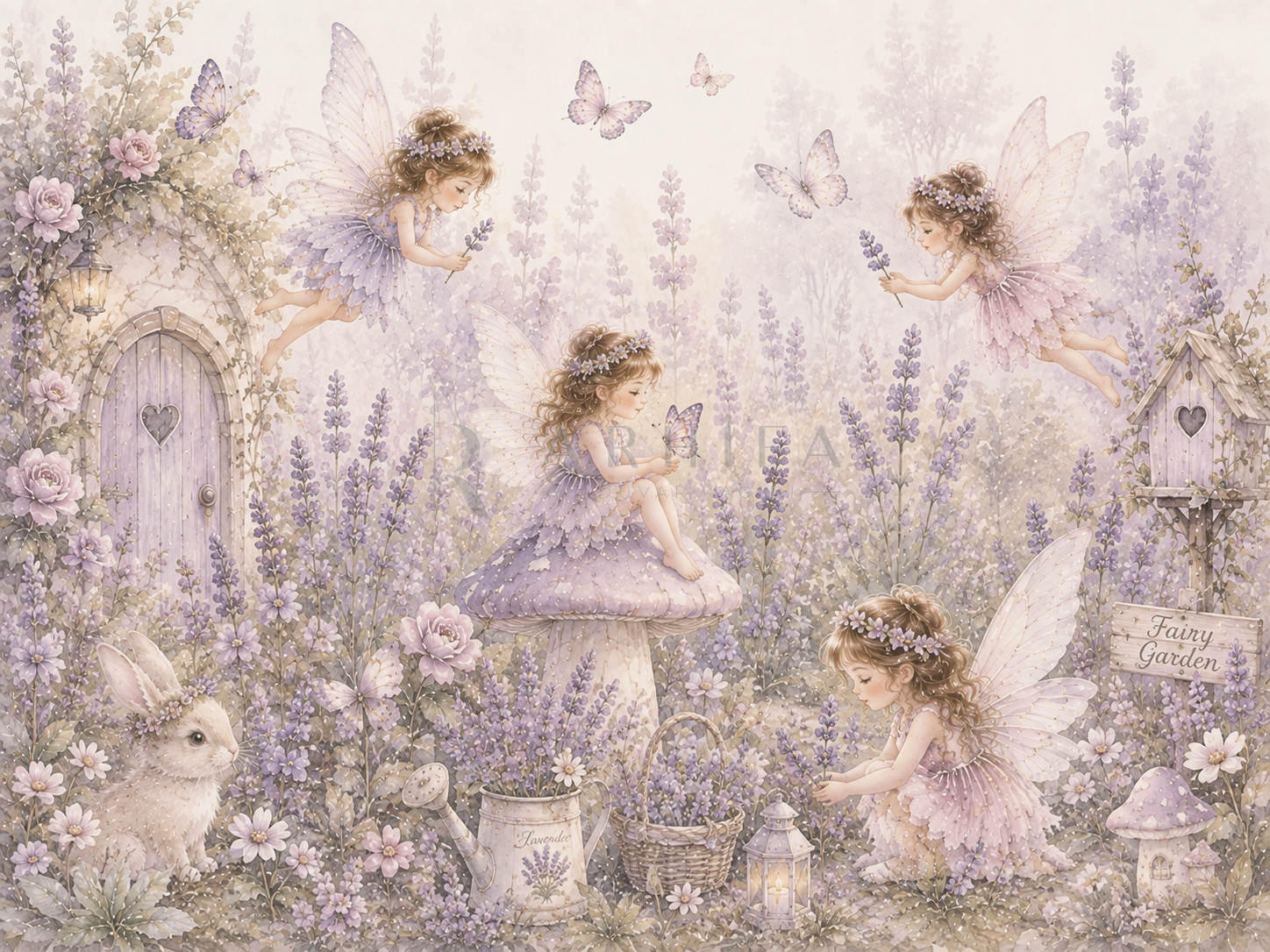 Lavender Fairy Garden - Botanik Duvar Kağıdı (FF-008) – görsel 4