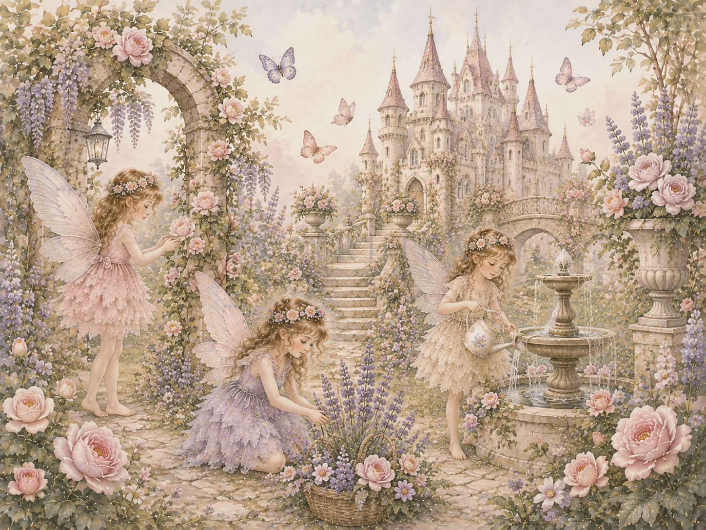 Fairy Castle Garden - Botanik Duvar Kağıdı (FF-011) – görsel 4