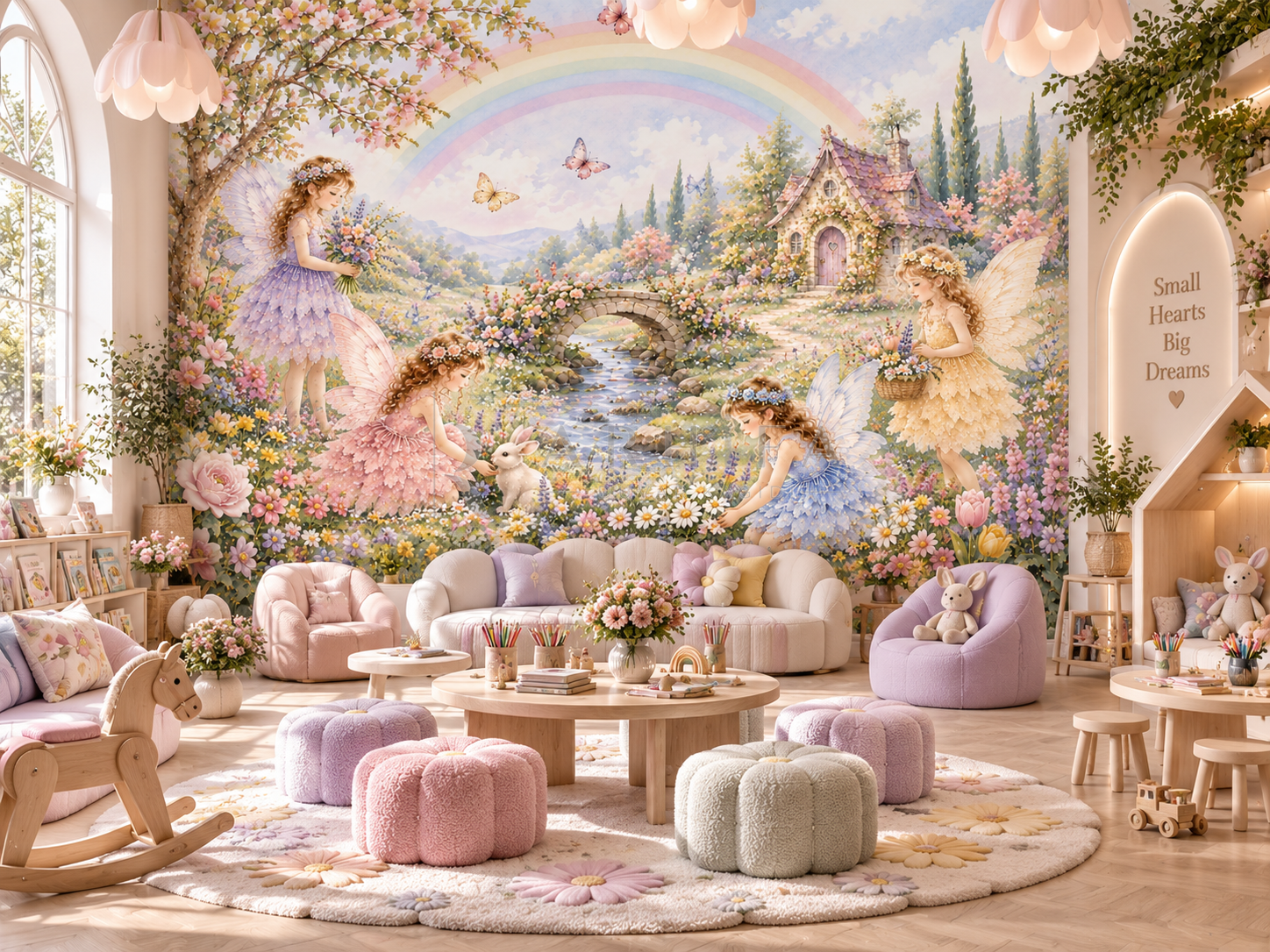 Fairy Rainbow Meadow - Botanik Duvar Kağıdı (FF-013) – görsel 3
