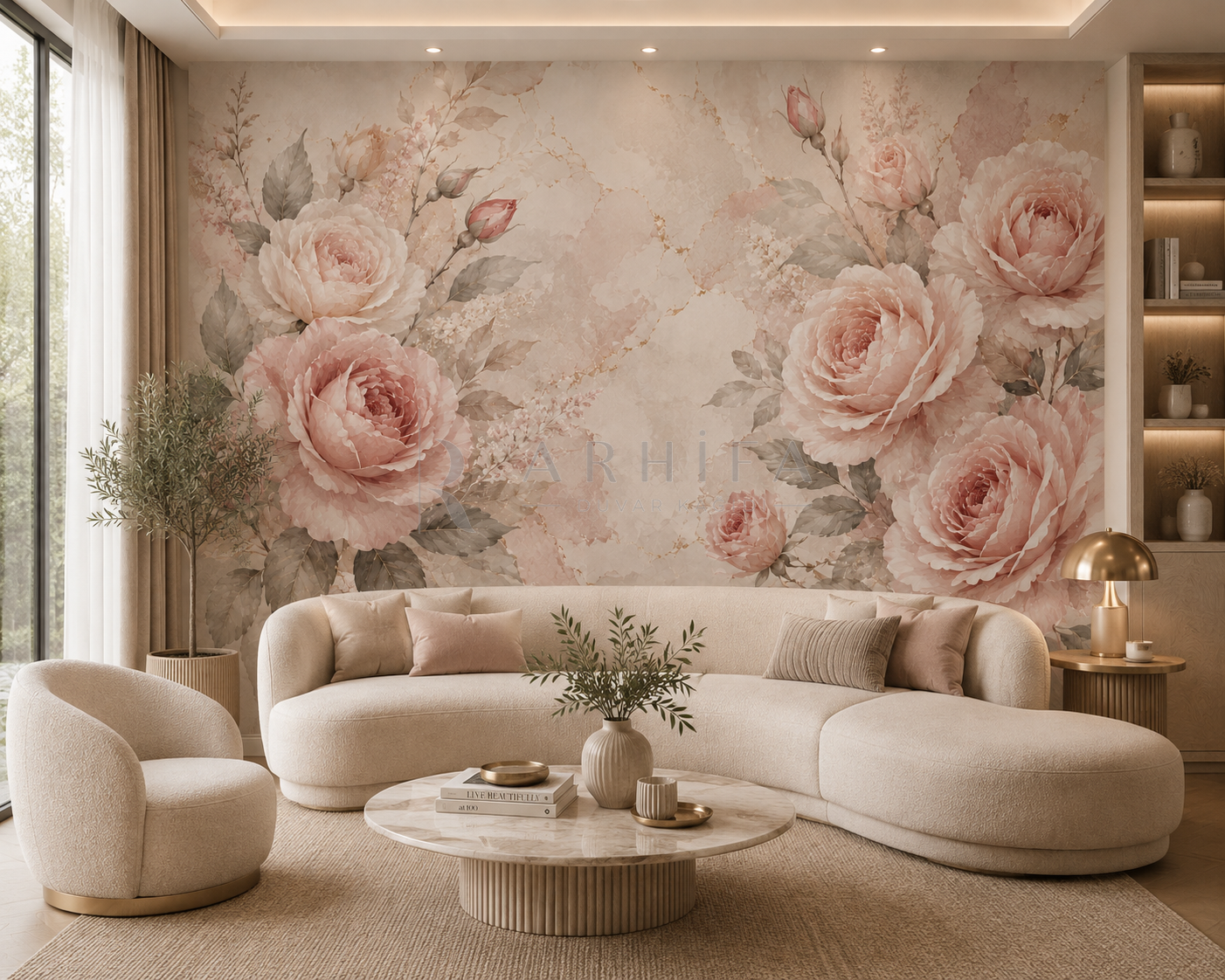 Blush Roses - Botanik Duvar Kağıdı (FL-003) – görsel 2