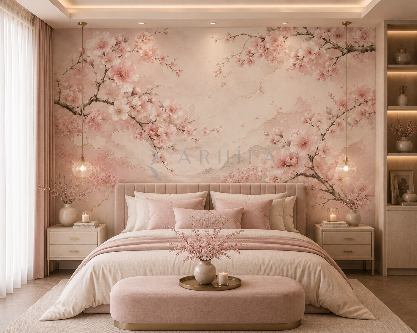 Cherry Blossom Dream - Botanik Duvar Kağıdı (FL-005) görsel