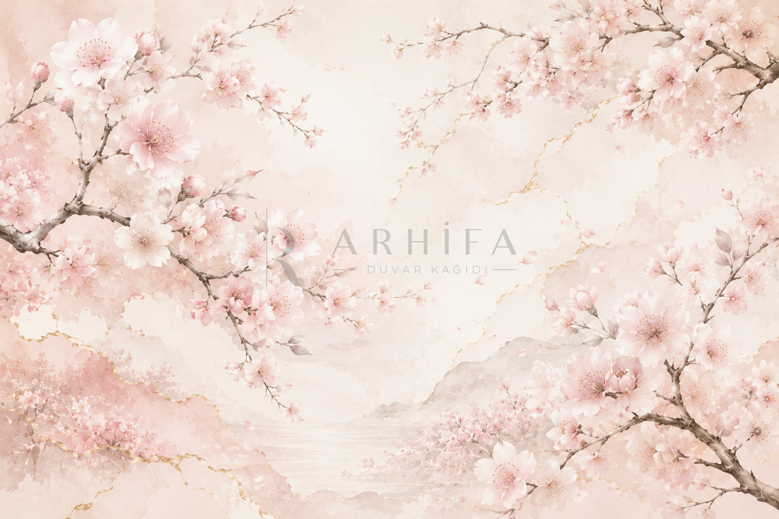 Cherry Blossom Dream - Botanik Duvar Kağıdı (FL-005) – görsel 3