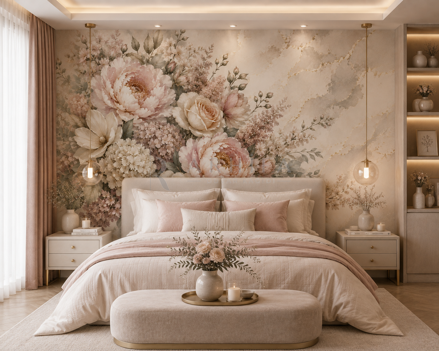 Botanical Bouquet - Botanik Duvar Kağıdı (FL-006) görsel