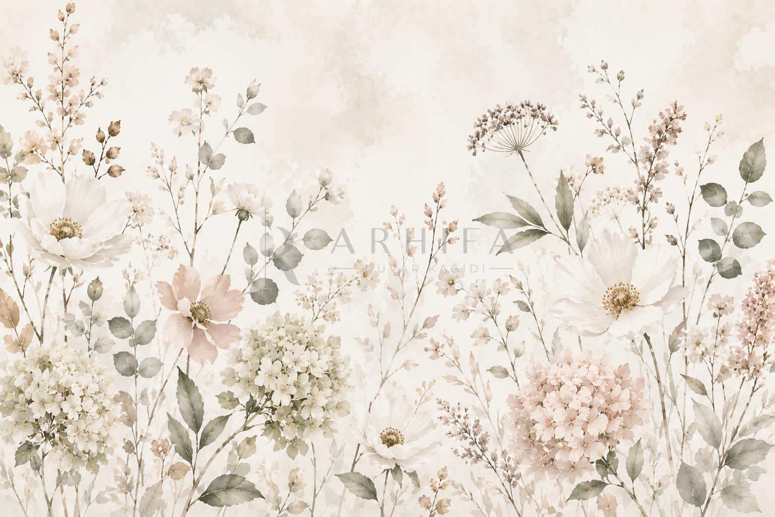 Scandinavian Floral (minimal İskandinav çiçek estetiği) Duvar Kağıdı (FL-011) – görsel 2