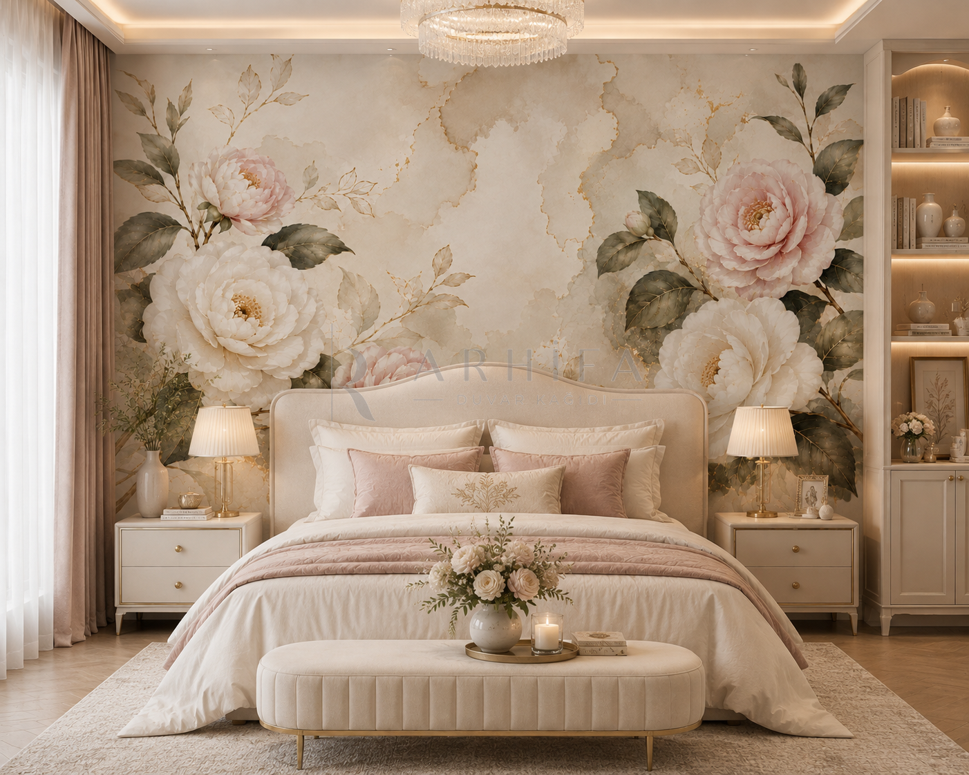 Luxury Camellia - Botanik Duvar Kağıdı (FL-014) görsel