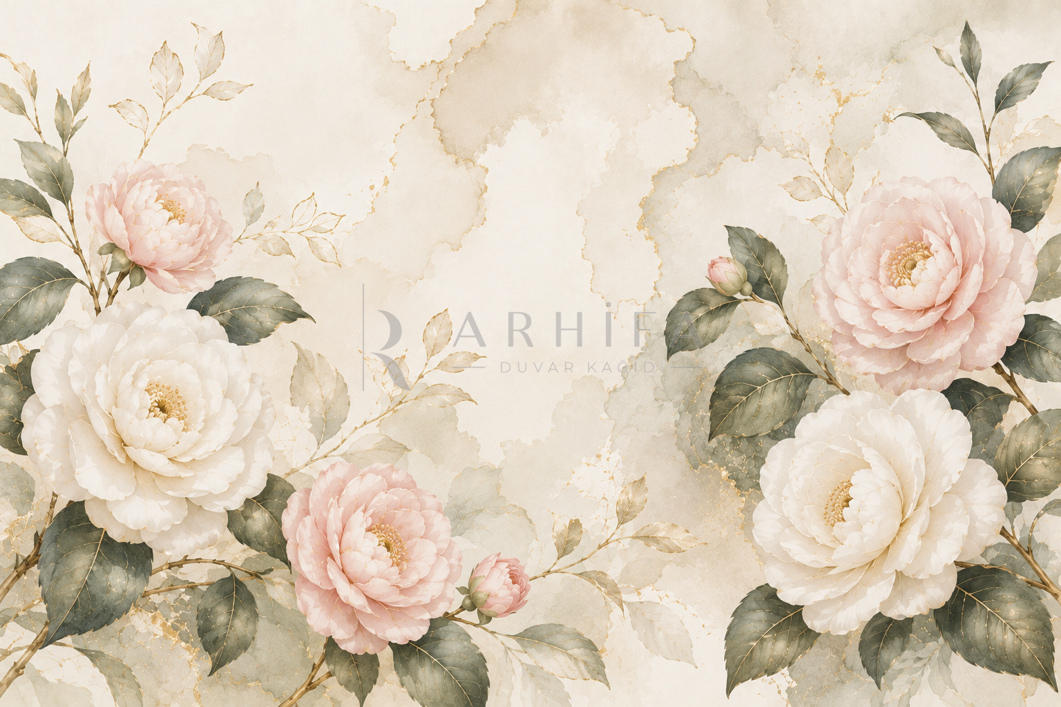 Luxury Camellia - Botanik Duvar Kağıdı (FL-014) – görsel 3