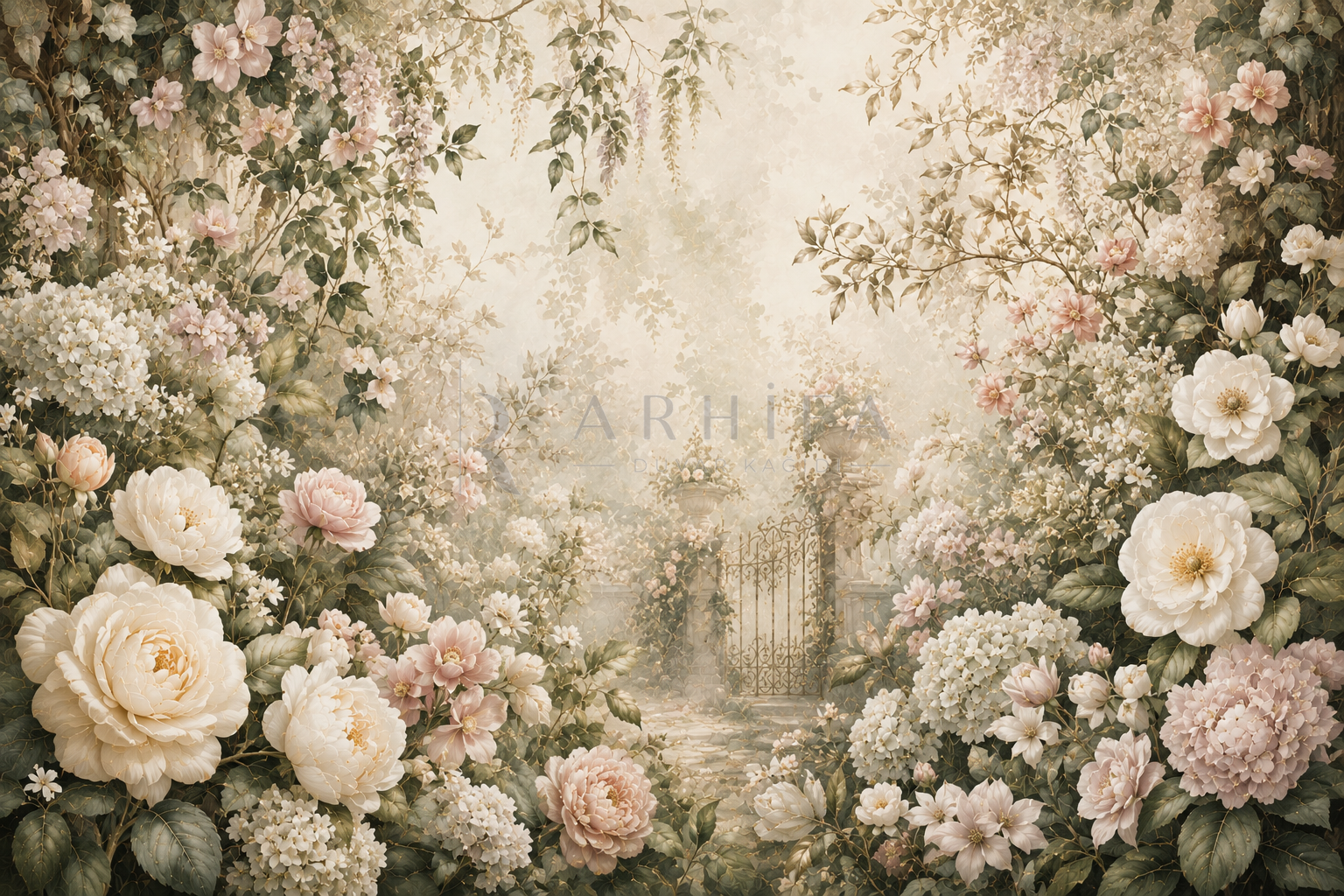 Gizli Bahçe - Romantik Çiçek Duvar Kağıdı (FL-015) – görsel 3