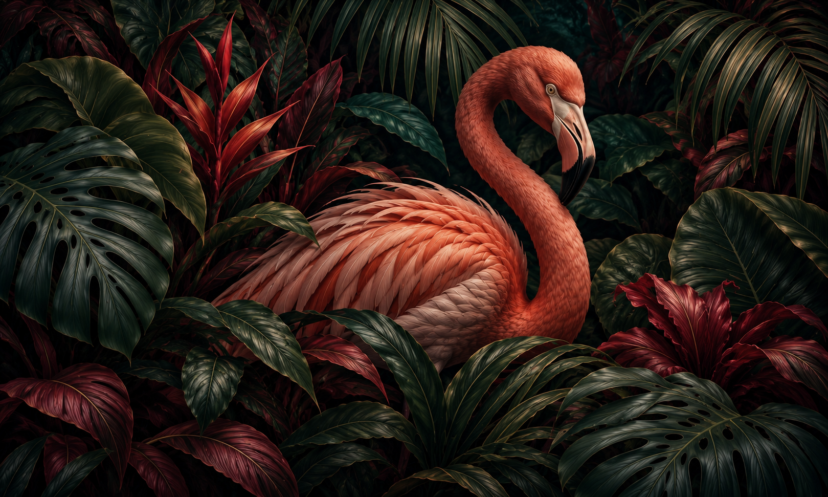 Crimson Feathers Duvar Kağıdı (FS-003) – görsel 2