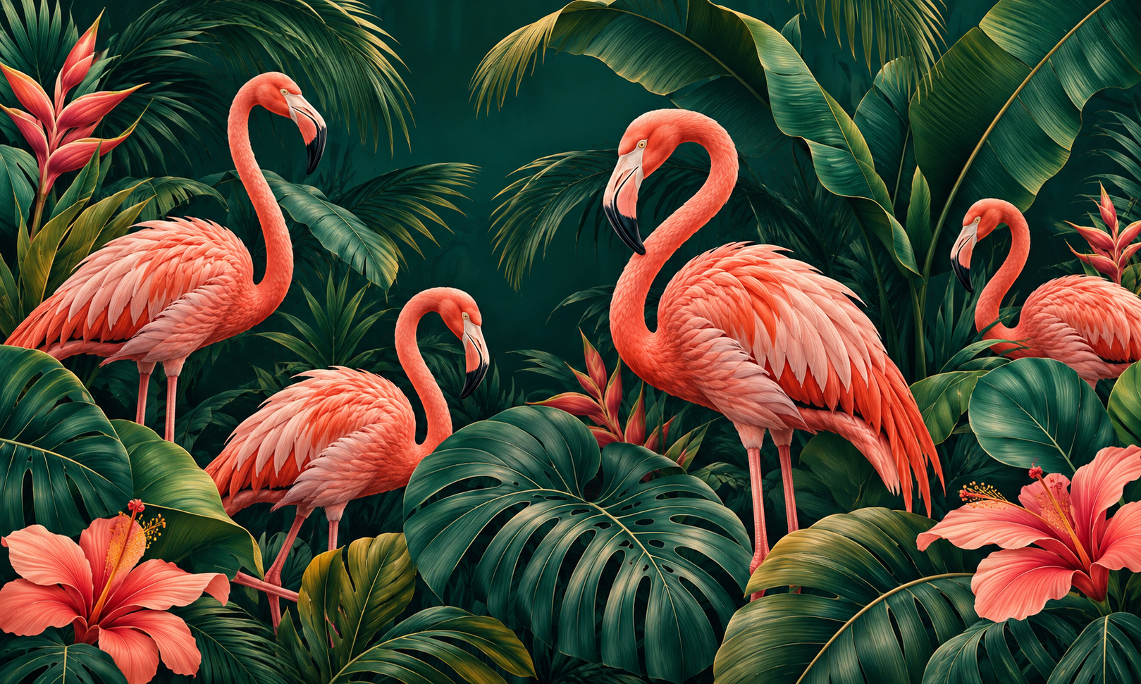 Flamingo Noir Duvar Kağıdı (TF-003) – görsel 2