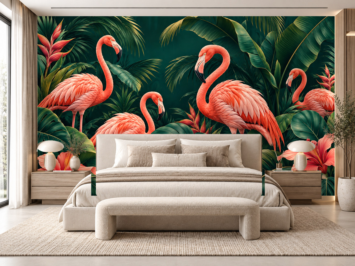 Flamingo Noir Duvar Kağıdı (TF-003) – görsel 1