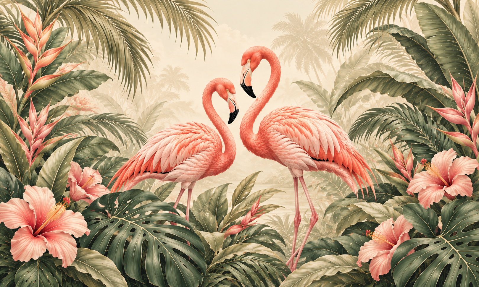 Sunset Flamingo Duvar Kağıdı (TF-008) – görsel 2