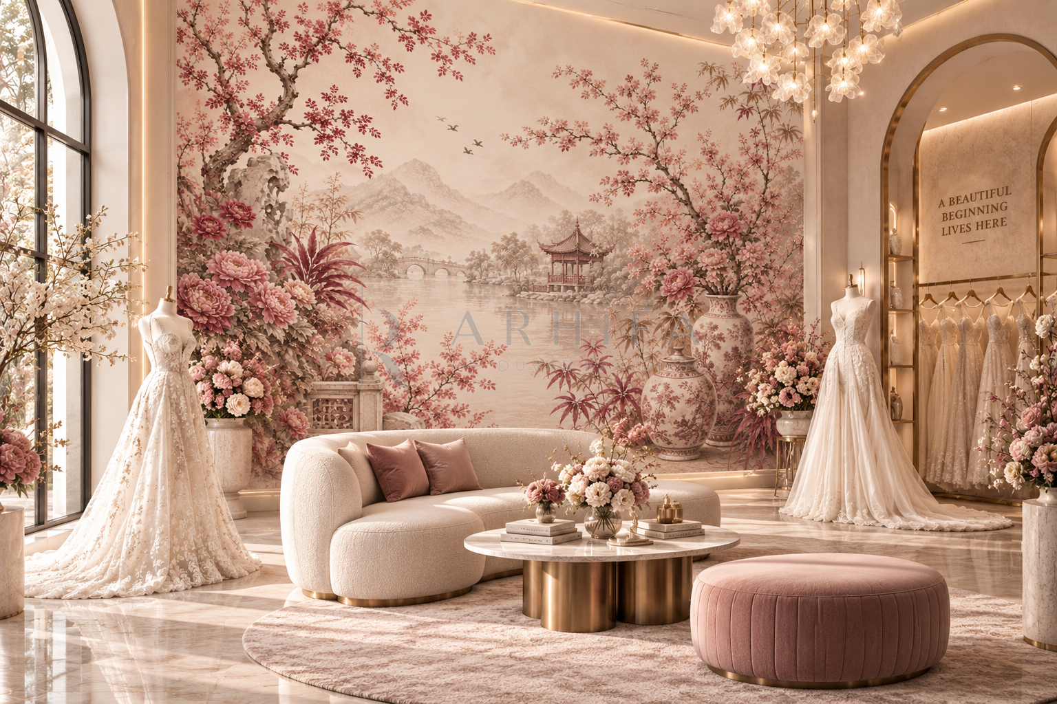 Rose Chinoiserie - Özel Tasarım Duvar Kağıdı (FMB-004) görsel