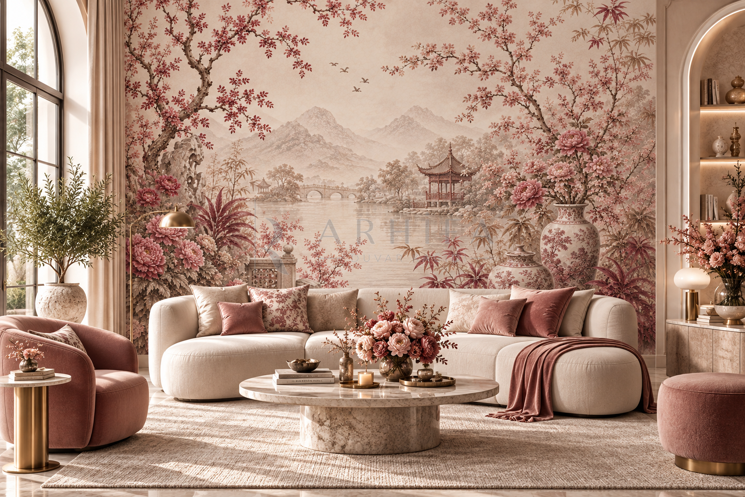 Rose Chinoiserie - Özel Tasarım Duvar Kağıdı (FMB-004) – görsel 3