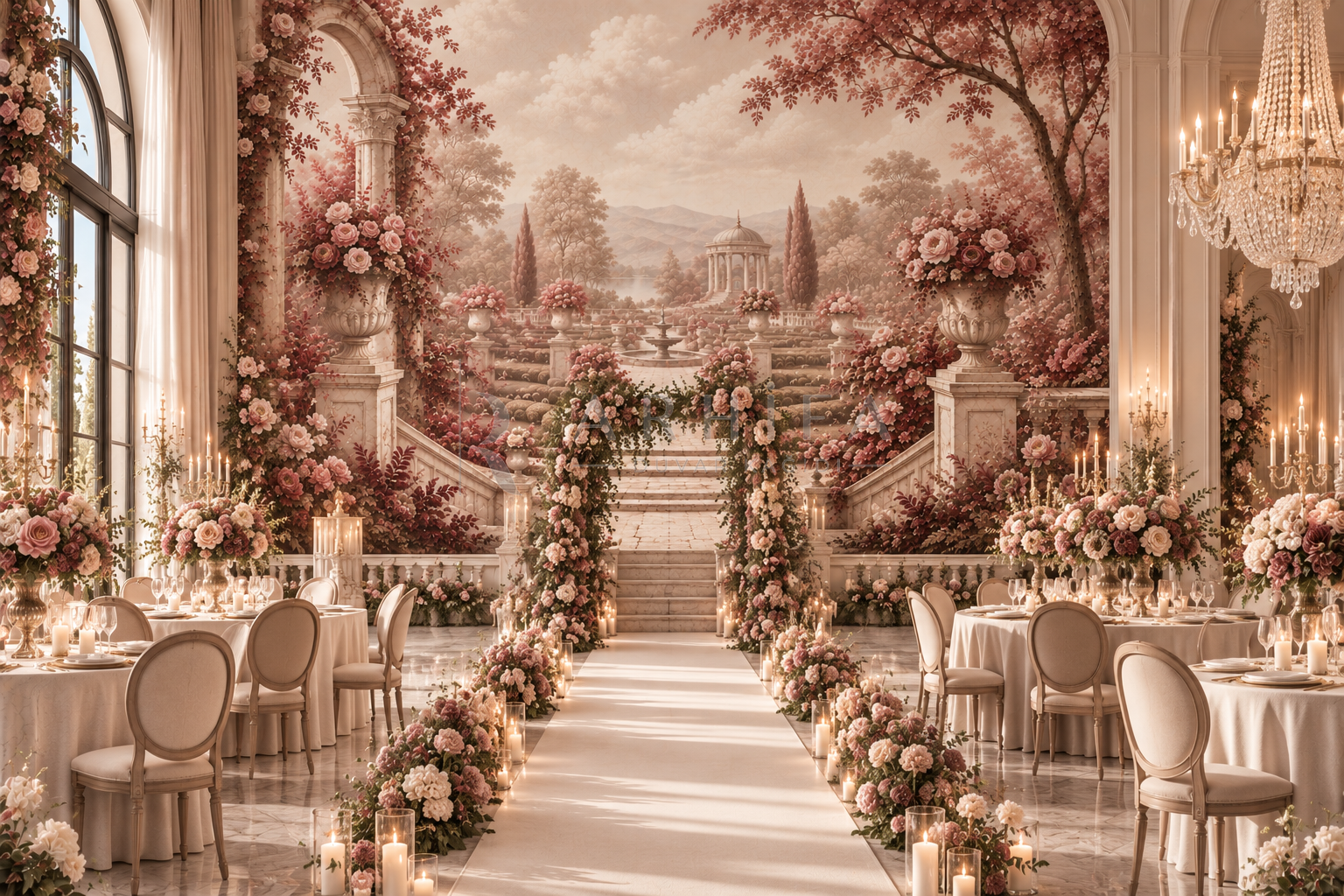 Classical Rose Garden - Özel Tasarım Duvar Kağıdı (FMB-008) – görsel 2