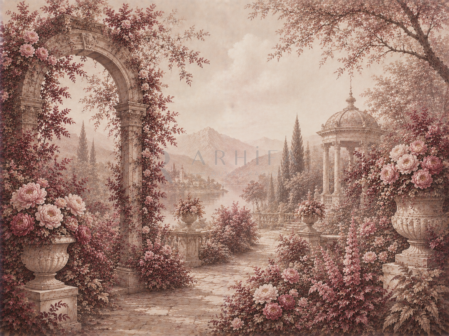 — Antique Rose Garden Duvar Kağıdı (FMB-011) – görsel 2
