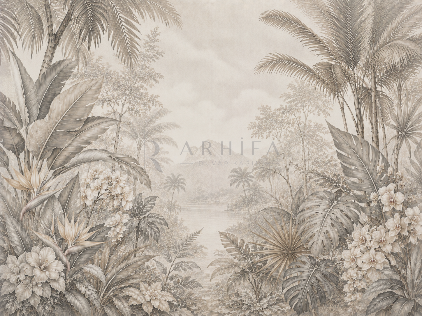 — Quiet Tropical Garden Duvar Kağıdı (FMG-005) – görsel 2