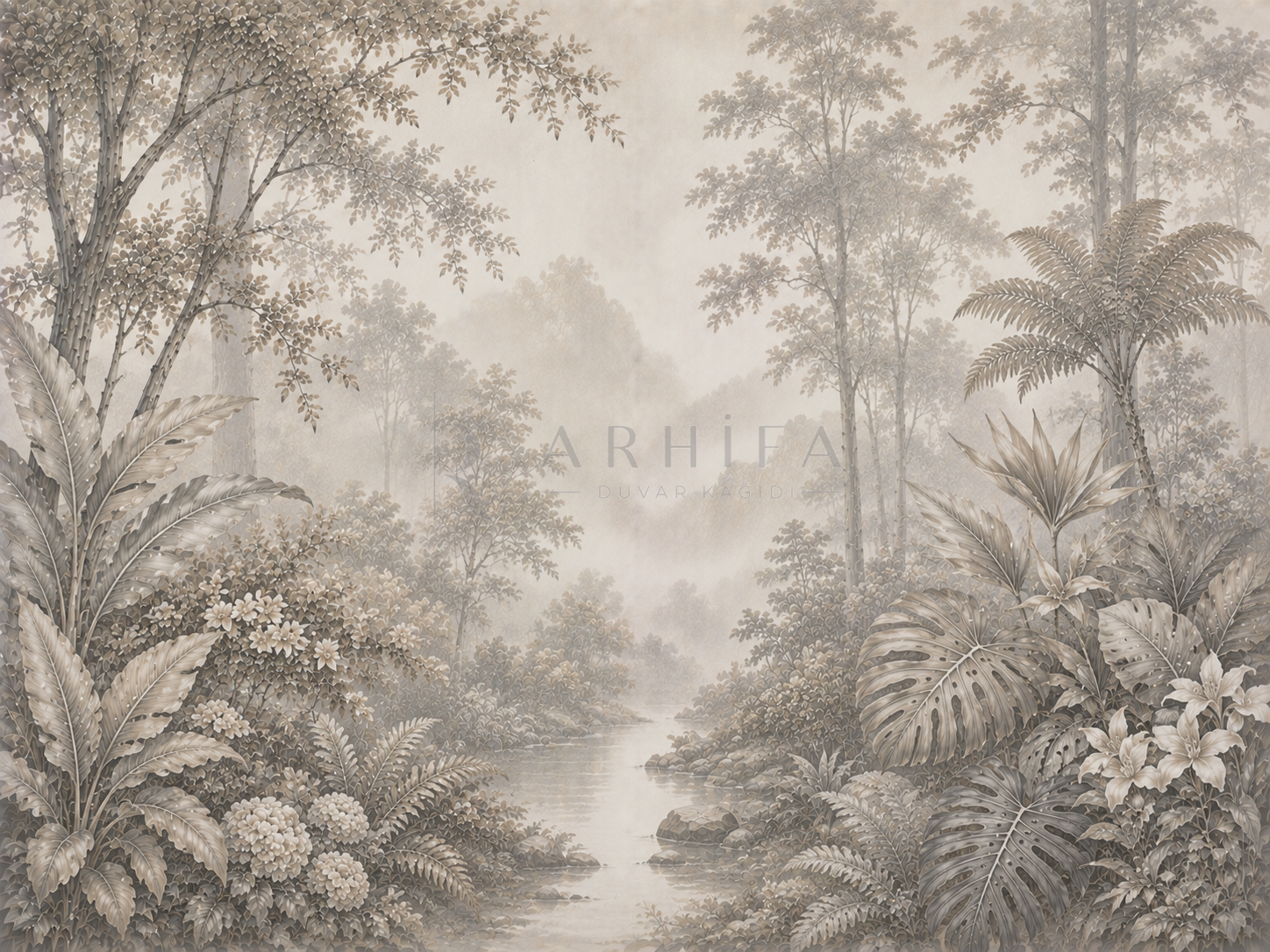 — Misty Botanical Forest Duvar Kağıdı (FMG-009) – görsel 2