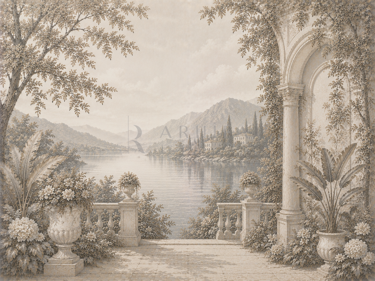 — Quiet Lake Garden Duvar Kağıdı (FMG-013) – görsel 2