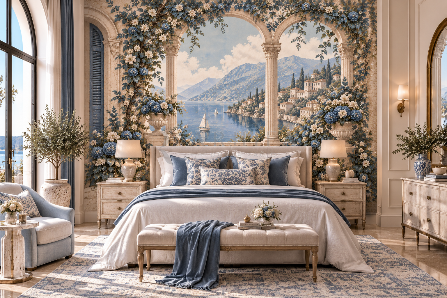 Heritage Blue View - Özel Tasarım Duvar Kağıdı (FMN-003) görsel
